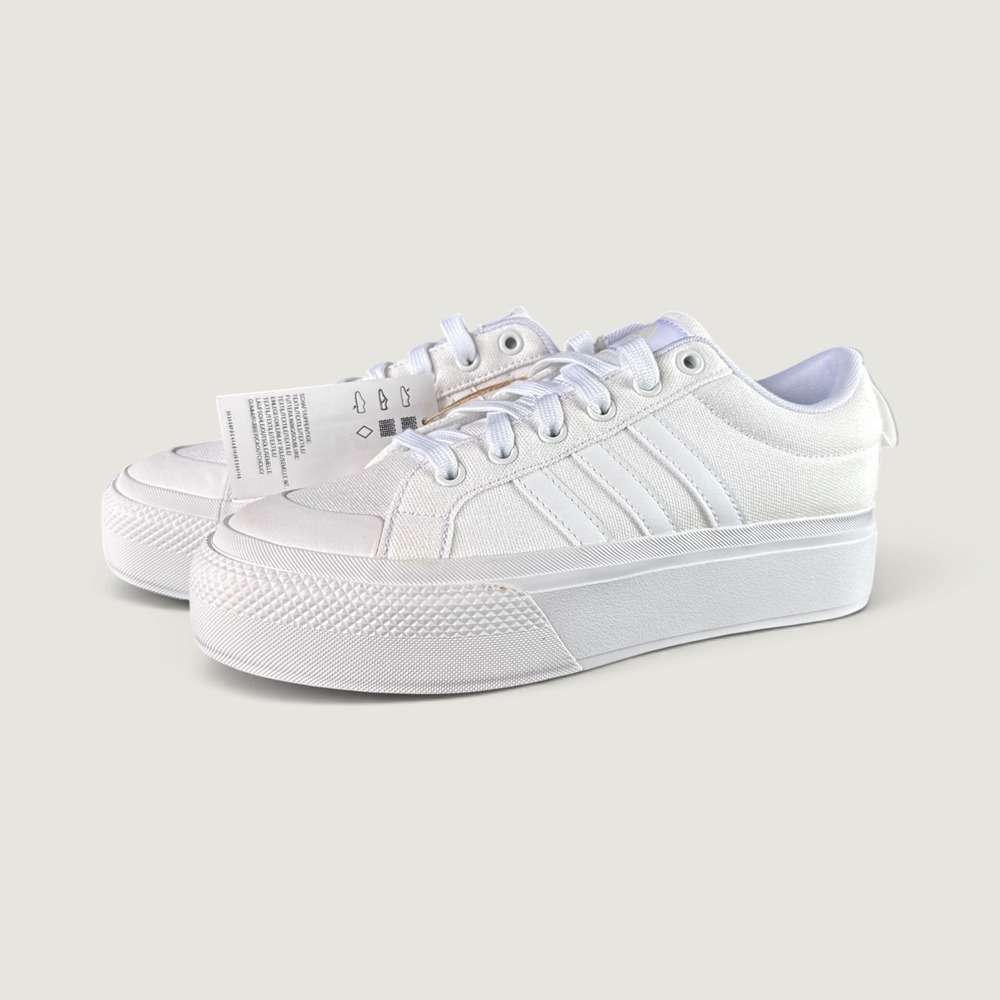 Adidas Bravada 2.0 Platform Women 7 White New IE2309 Canvas Chunky Fairy Sneaker